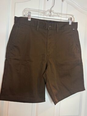 NWOT Vans Men's Authentic Chino Shorts Relaxed Fit in Dark Brown Size 32